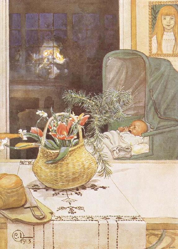 Carl Larsson Gunlog without her Mama china oil painting image